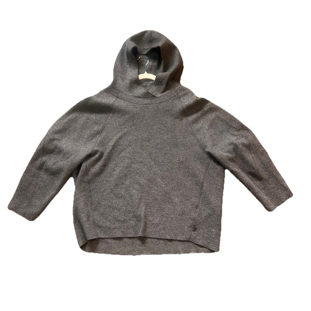 OSKA Luxury Gray Boiled Wool Hoodie Sweater Oversized Pullover Jumper Size 1